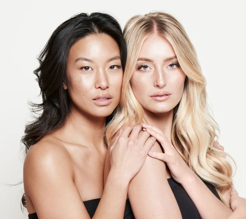Two models representing diverse skin types